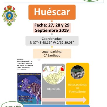 I ENCUENTRO AUTOCARAVANISTA CIUDAD DE HUESCAR, GRANADA 27, 28 Y 29 SEPTIEMBRE