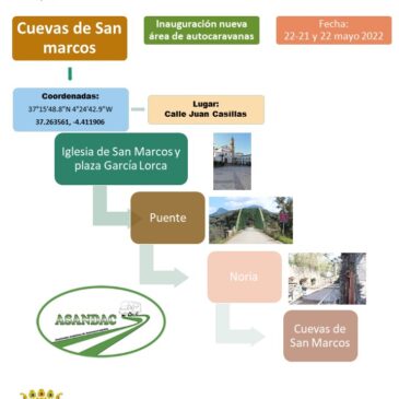 EVENTO REINAGURACION AREA DE AUTOCARAVANAS CUEVAS DE SAN MARCOS (MALAGA) 20/21 Y 22 DE MAYO